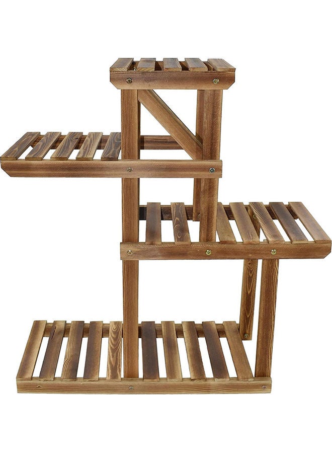 Wooden Made Flower Stand Brown 98x83x25cm - Image 1