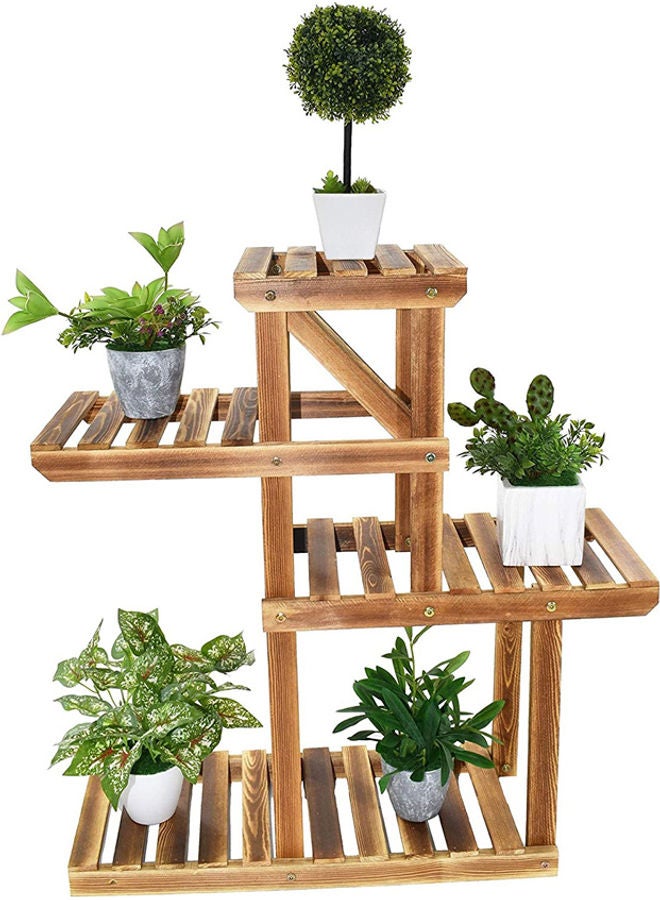 Wooden Made Flower Stand Brown 98x83x25cm - Image 2