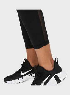 Nike Logo Printed Mid-Rise Cropped Leggings Black  - Image 3