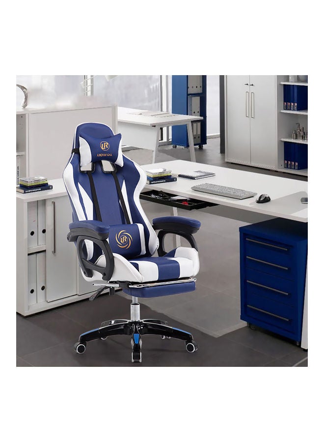 LIKEREGAL Reclining Gaming Chair Blue/White 60x140x60cm - Image 4
