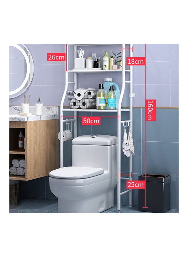 3-Layer Washing Machine Rack White 160x18x50cm - Image 1