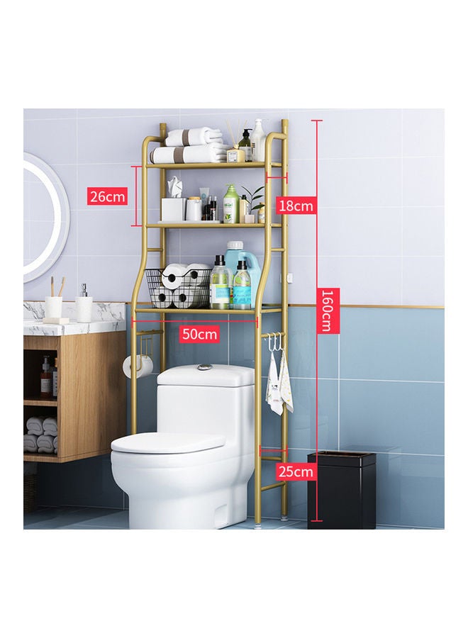 3-Layer Washing Machine Rack Gold 160x18x50cm - Image 2