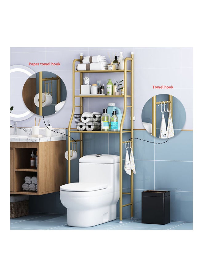 3-Layer Washing Machine Rack Gold 160x18x50cm - Image 3