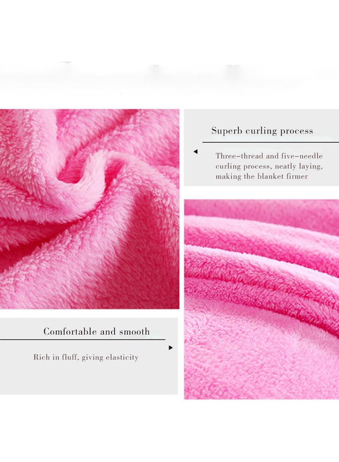 بطانية ناعمة من قماش الفانلة فلانيل وردي 150 x 200سم - Image 2