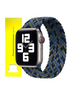 Foxcon Replacement  Braided Solo Loop Apple Watch Band for 45/44/42 mm Small Blue Camouflage  - Image 2