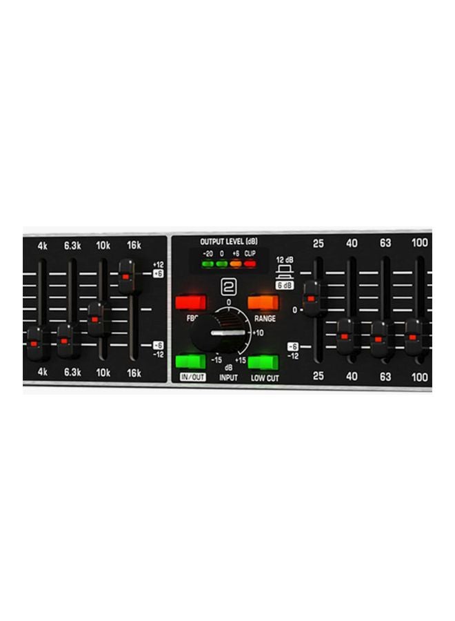 behringer Ultragraph Pro 15 Band Stereo Graphic EQ With FBQ Amplifiers/Pre-Amplifiers FBQ1502HD Black  - Image 4