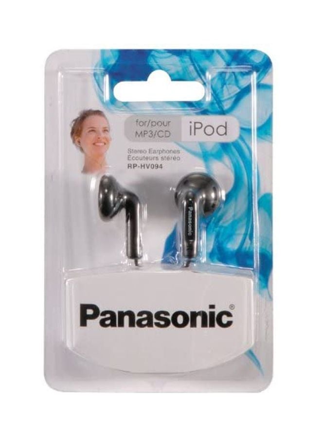 Panasonic RP-HV094 Simple Ear Buds Headphones (Black) black - Image 2