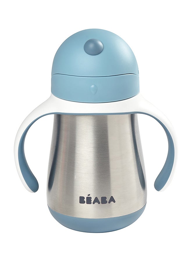 BEABA Learning Cup2 In 1 Baby Bottle Children'S Cup With Straw100% Leak Proofeasy To Open Removable Handles - Tritan And Silicone 250 Ml - Blue - Image 4