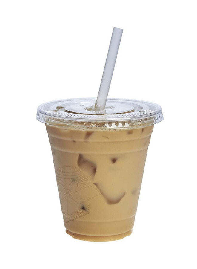 SNH Packing - 50-Piece Disposable Plastic Juice Cup With Lid 12oz Clear - Image 1
