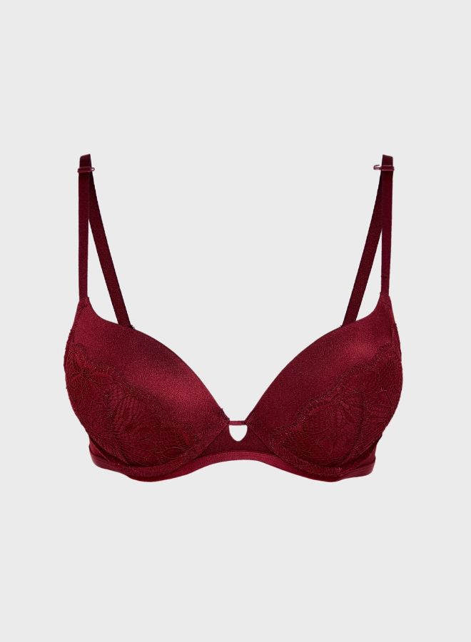 Lace Detail Balconette Bra Red - v1614597986/N44240811V_1