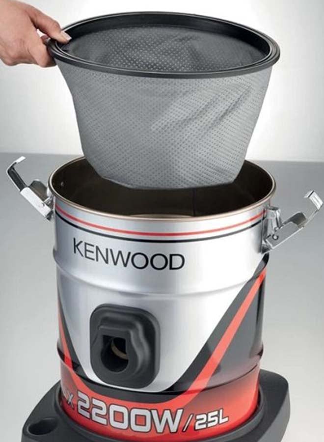 كينوود مكنسة كهربائية بتصميم إسطواني بقدرة 2200 وات وسعة 25 لتر 25 L 2200 W OWVDM60.000BR أسود/فضي - Image 4