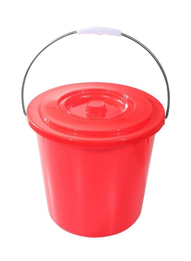 DELCASA Plastic Bucket With Lid Red 35.3x32.8x32.1cm 
