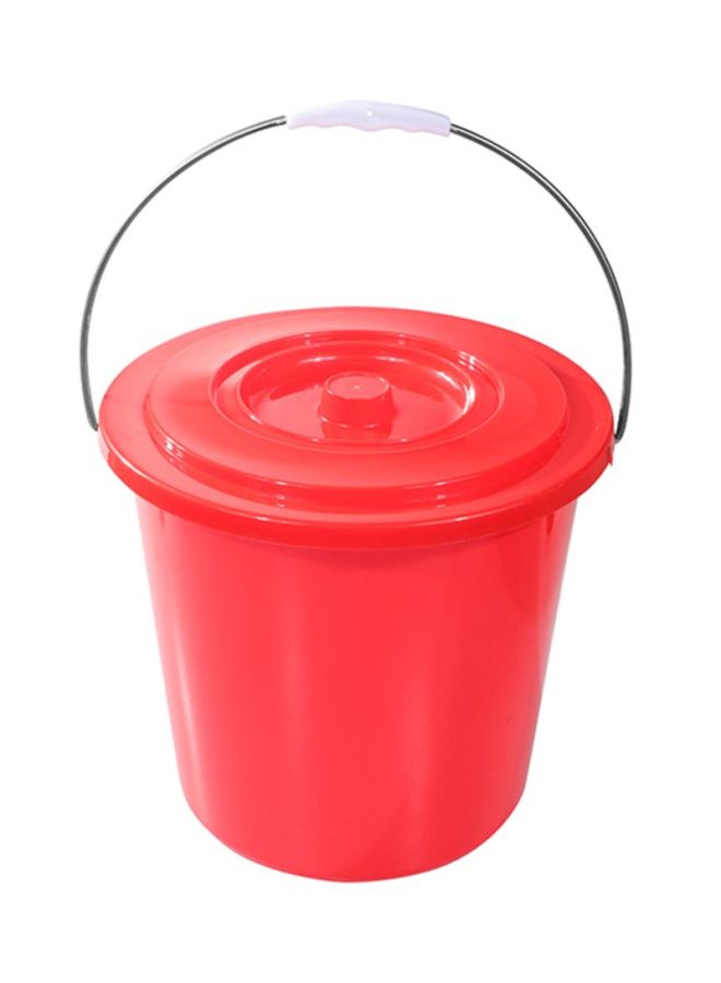 DELCASA Plastic Bucket With Lid Red/White/Silver 20Liters 