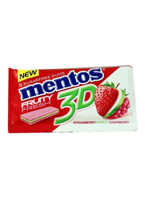 3D Strawberry Apple Raspberry 5 Sugar Free Gums 8.5g