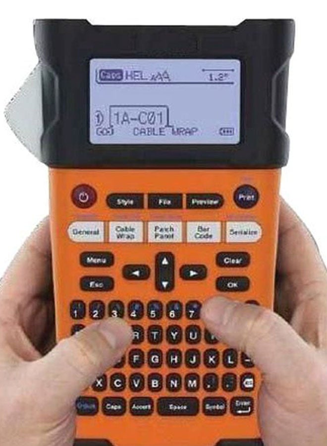brother - P-touch Handheld Electrical Specialist Label Printer PT-E300VP Orange/Black - Image 1