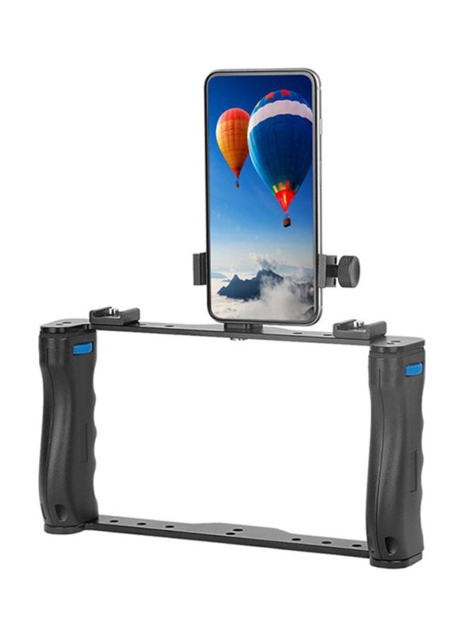 ANDOER Professional Dual Smartphone Bracket Holder Black/Silver  - Image 3