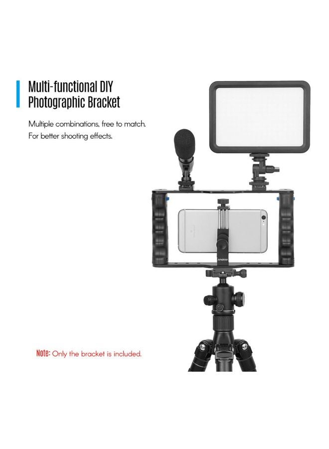 ANDOER Professional Dual Smartphone Bracket Holder Black/Silver  - Image 4