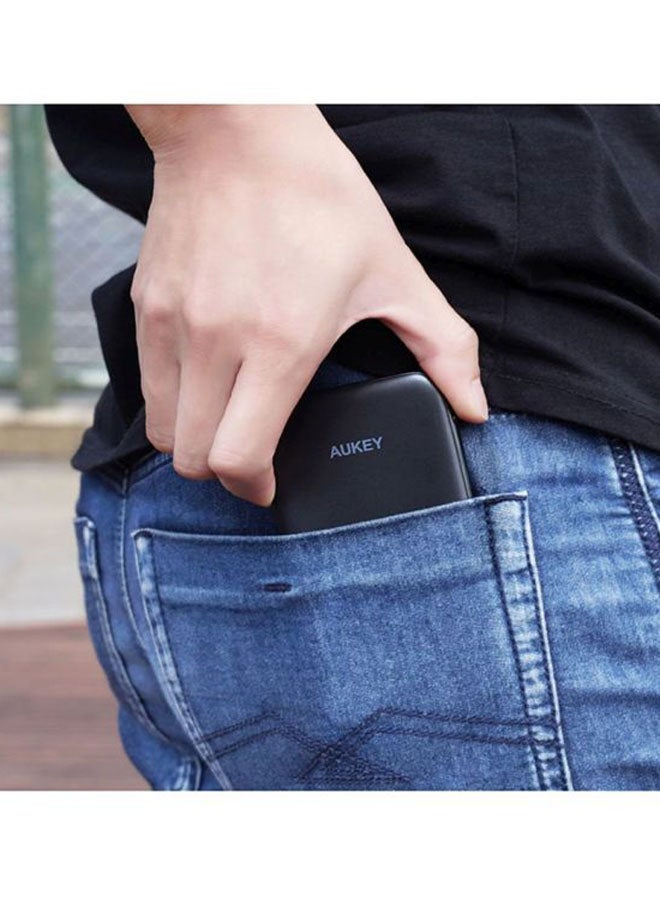 Aukey - 5000.0 mAh Power Bank With Flashlight Black - Image 1