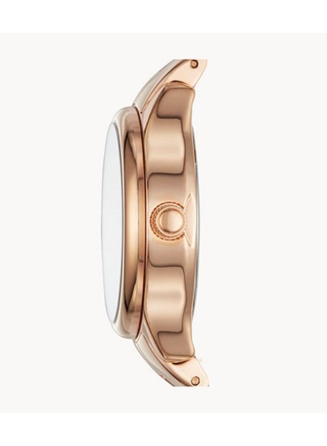 FOSSIL Women's Round Shape Stainless Steel Analog Wrist Watch 30 mm - Gold - BQ1571 - Image 2