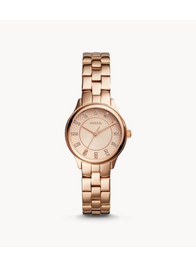 FOSSIL Women's Round Shape Stainless Steel Analog Wrist Watch 30 mm - Gold - BQ1571 - Image 1