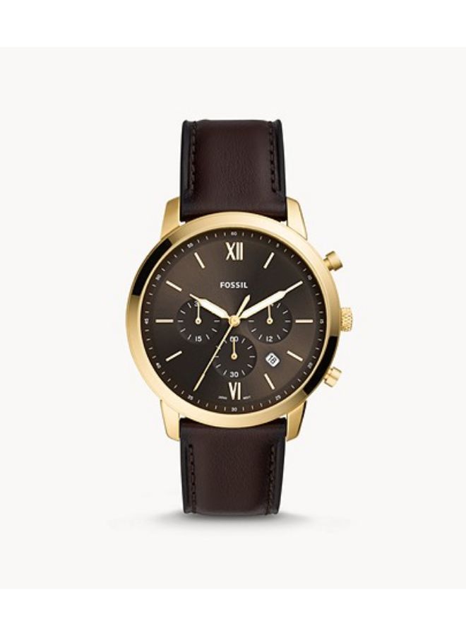 FOSSIL - Men's Leather Chronograph Wrist Watch FS5763 - 44 mm -Black - Image 1