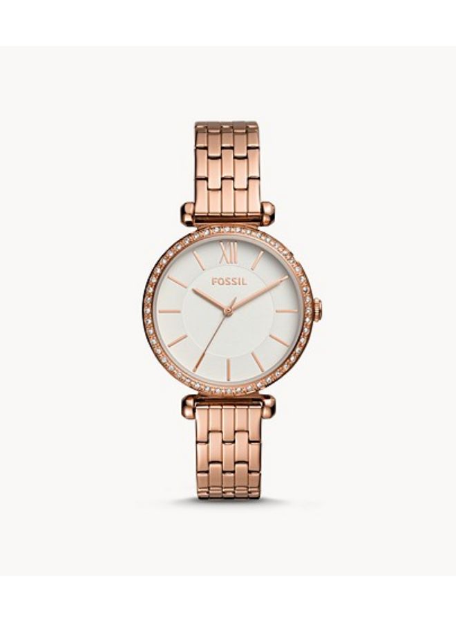 FOSSIL Women's Round Shape Stainless Steel Analog Wrist Watch 36 mm - Gold - BQ3497  - Image 1