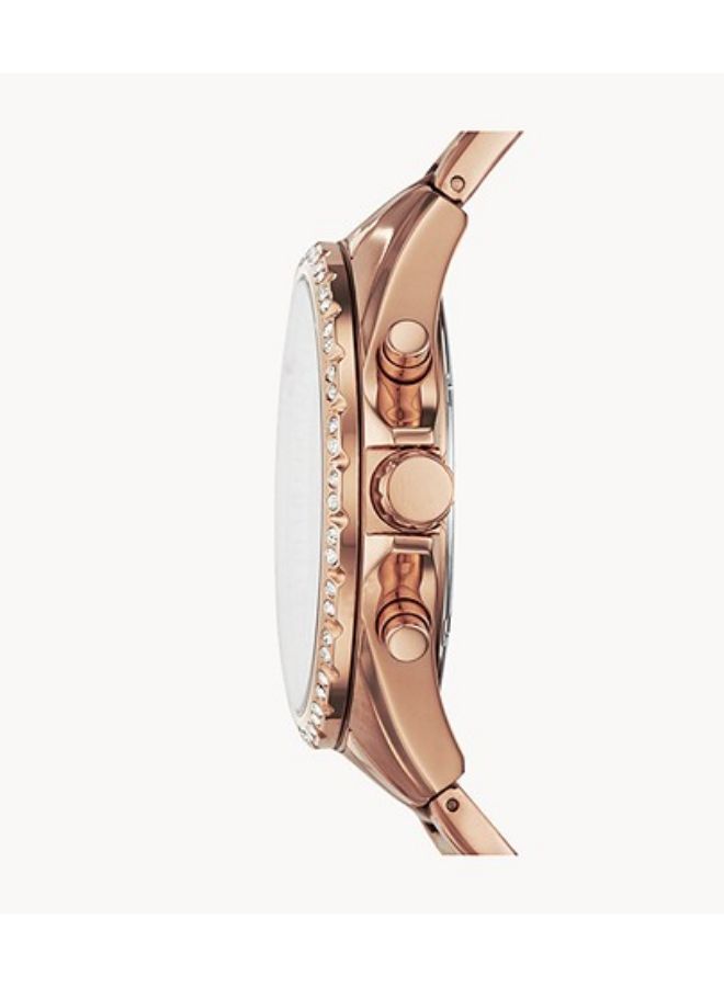 FOSSIL Men's Round Shape Stainless Steel Chronograph Wrist Watch BQ3377 - 40 mm -Gold  - Image 2