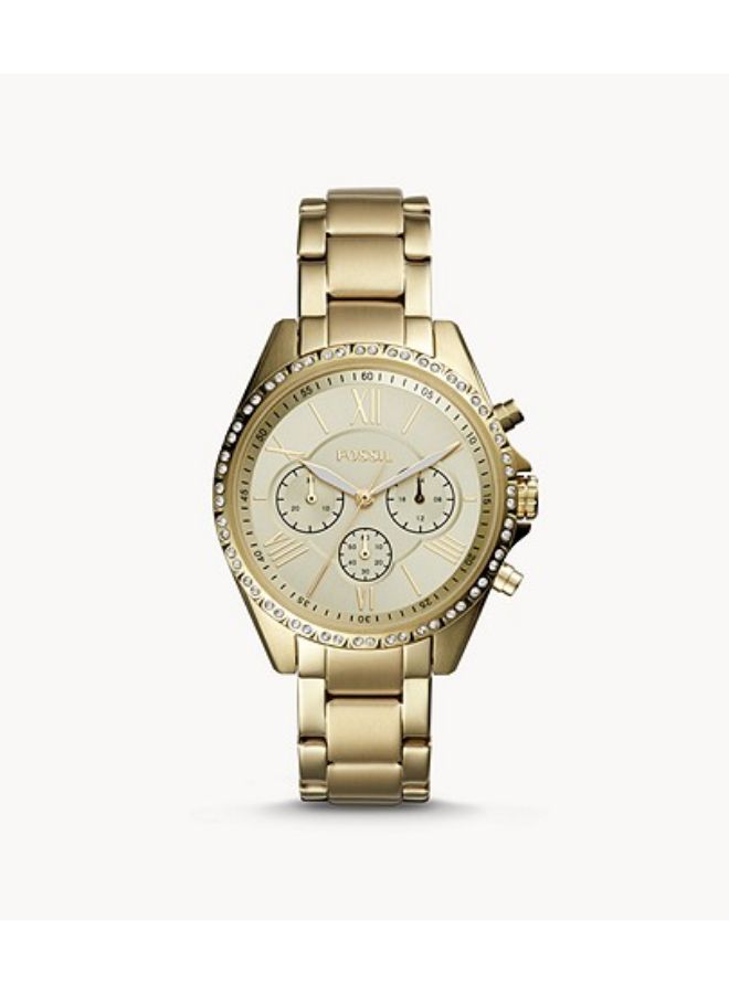 FOSSIL Men's Round Shape Stainless Steel Chronograph Wrist Watch BQ3378 - 40 mm -Gold  - Image 1