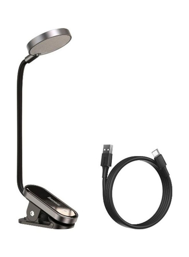 Baseus Comfort Reading Mini Clip Lamp Eye Protection Light LED Reading Lamp Desk and Bed Light Clip-on Mini Rechargeable 360 Degree Rotation Adjustable Brightness Levels for Bookworms, Kids Study Room and Travel Black/Grey 43x49x290mm - Image 1