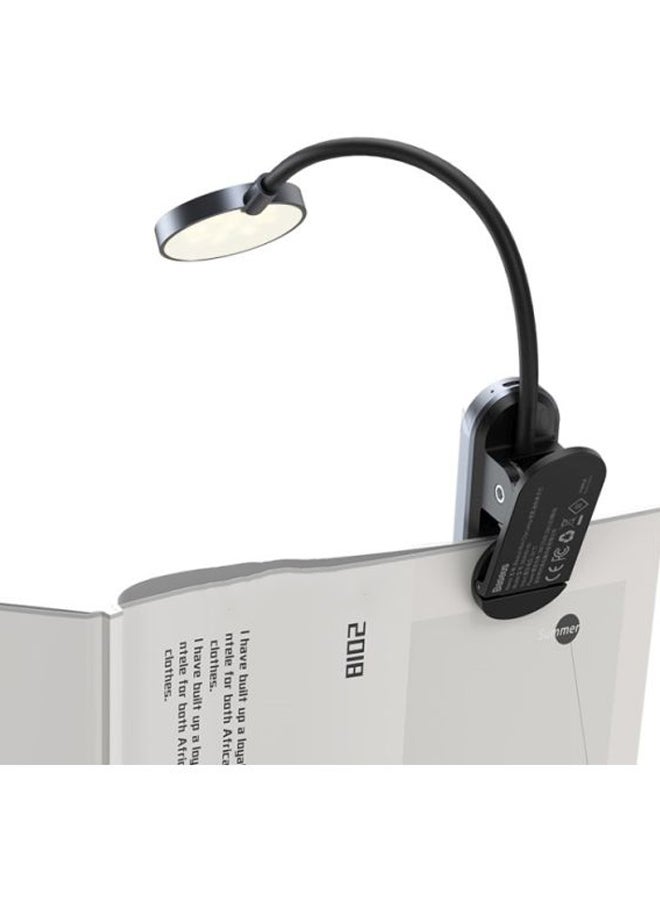 Baseus Comfort Reading Mini Clip Lamp Eye Protection Light LED Reading Lamp Desk and Bed Light Clip-on Mini Rechargeable 360 Degree Rotation Adjustable Brightness Levels for Bookworms, Kids Study Room and Travel Black/Grey 43x49x290mm - Image 2