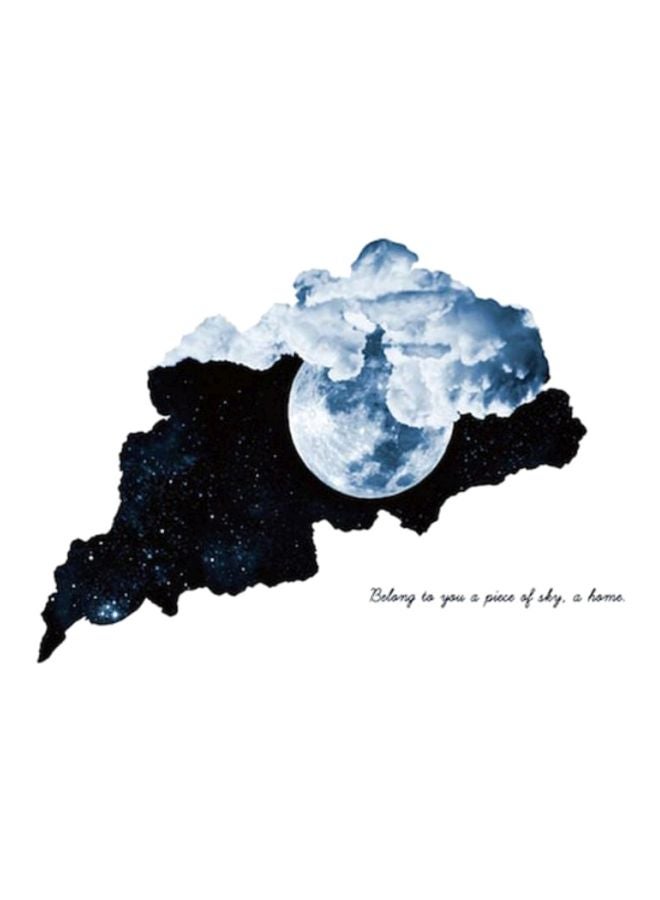 Beauenty 3D Decorative Moon Pattern Wallpaper Blue/White 50x70cm - Image 1