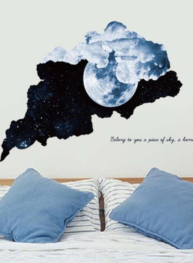 Beauenty 3D Decorative Moon Pattern Wallpaper Blue/White 50x70cm - Image 2