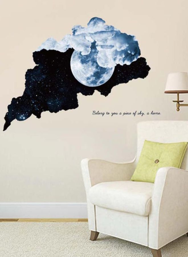 Beauenty 3D Decorative Moon Pattern Wallpaper Blue/White 50x70cm - Image 3