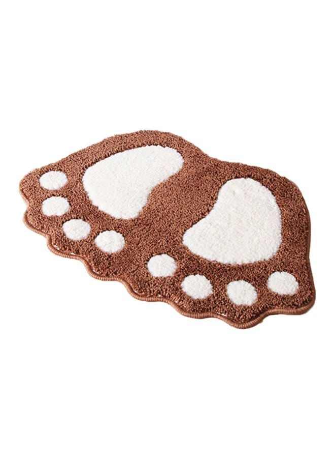 Sharpdo Footprint Pattern Carpet Brown/Beige 40x60cm