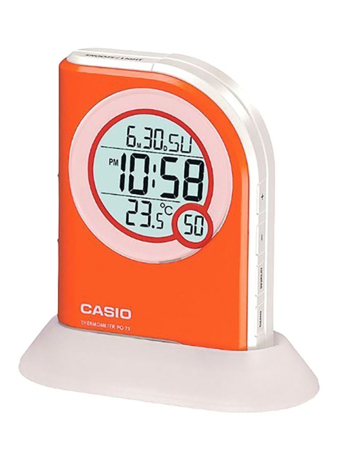 كاسيو ساعة مكتب رقمية أبيض/ رمادي/ برتقالي - Image 1