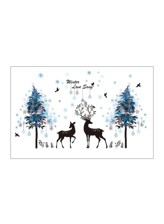 Beauenty Deer Themed Wall Sticker White/Blue/Black 60x90cm - Image 1