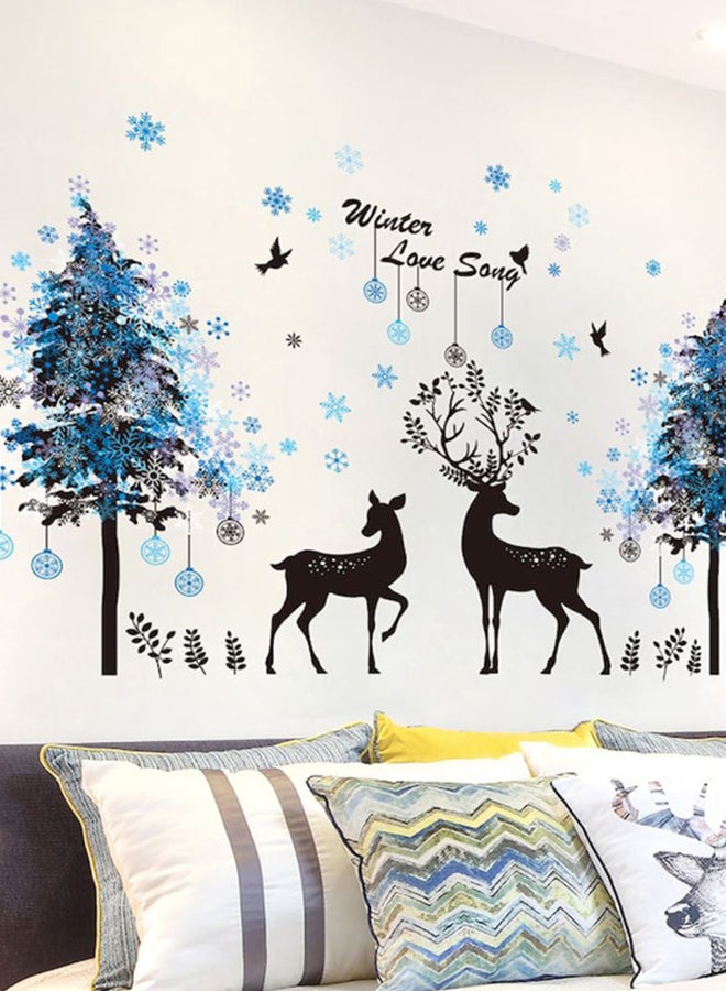 Beauenty Deer Themed Wall Sticker White/Blue/Black 60x90cm - Image 3