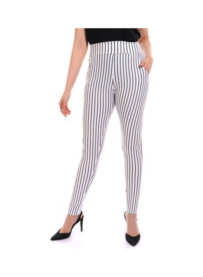 Caesar Sweatpants -  With Lines White/Black 