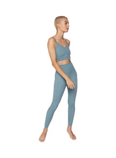 spiritual gangster High Waist Leggings Blue  - Image 3
