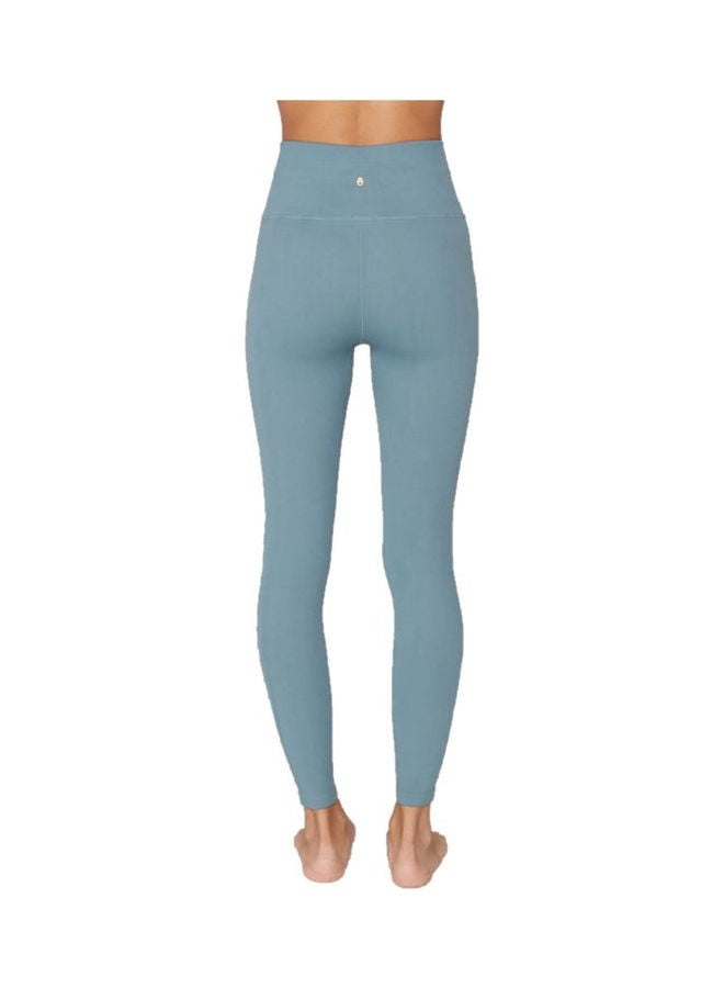spiritual gangster - High Waist Leggings Blue - Image 1