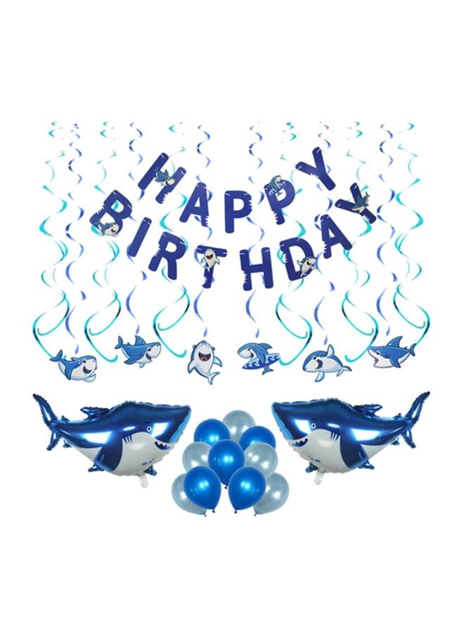 Cool Baby Shark Shape Birthday Party Balloons - Image 1