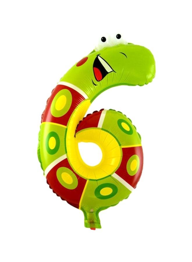 Cool Baby Animal Cartoon Number 6 Foil Balloons 16inch - Image 1