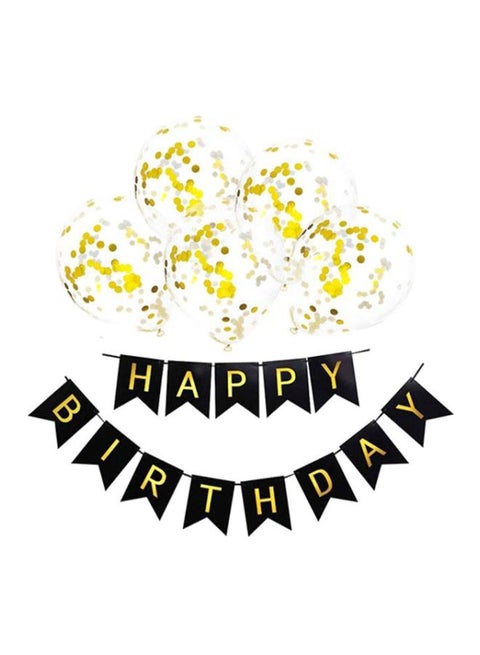 5-Piece Decorative Confetti Party Balloon With Banner Set
