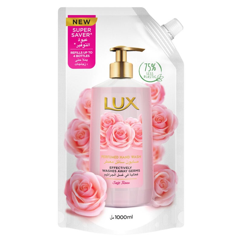 Lux Soft Rose Perfumed Hand Wash Refill Pouch 1Liters - Image 3