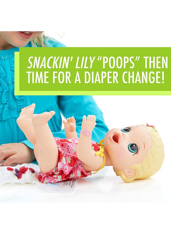 Baby Alive - Baby Alive Super Snacks Snackin 'Lily Baby Doll With Accessories 10.21 x 22.91 x 35.61cm - Image 1
