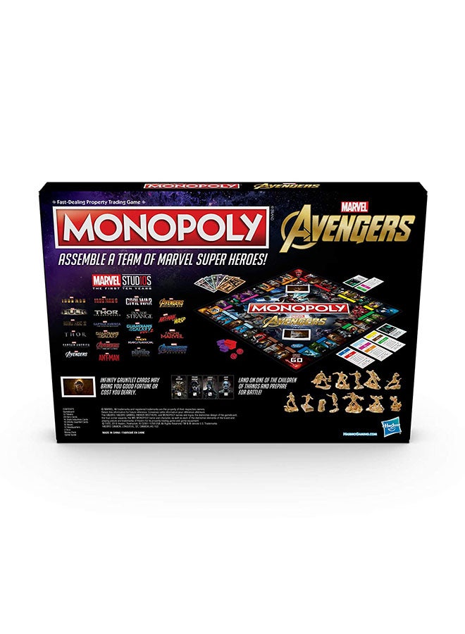 HASBRO - GAMING - Monopoly Marvel Avengers Board Game E6504000 - Image 1