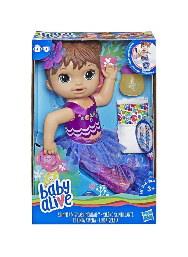 Baby Alive 5-Piece Baby Alive Shimmer N Splash Mermaid Doll Set 10.5 x 22.9 x 34.9cm - Image 1