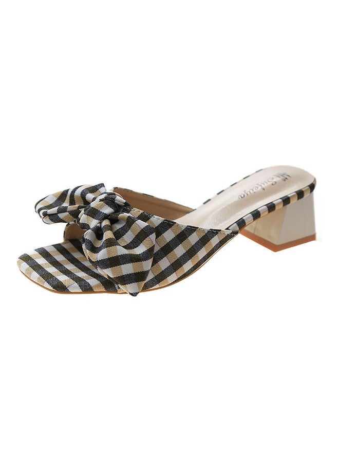 Heel Style Contemporary Sandal Brown/Black/White  - Image 1