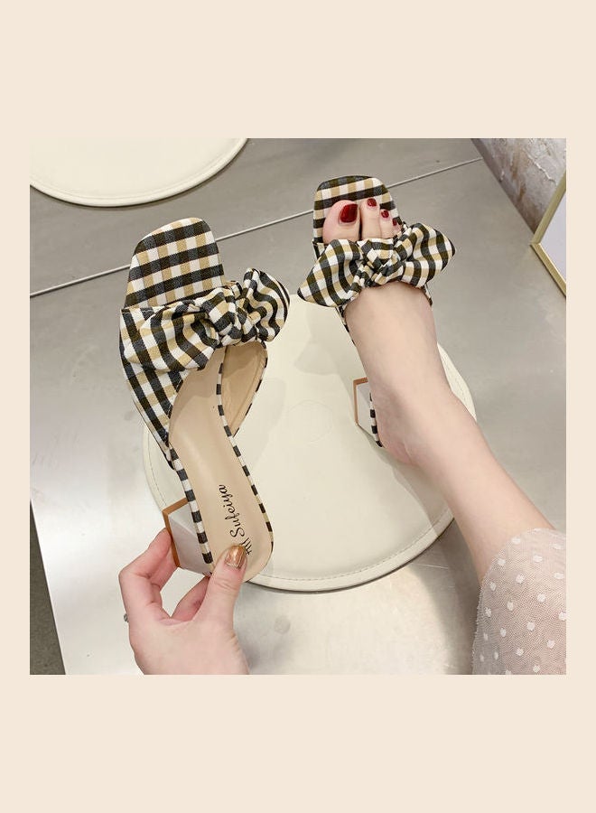 Heel Style Contemporary Sandal Brown/Black/White  - Image 2
