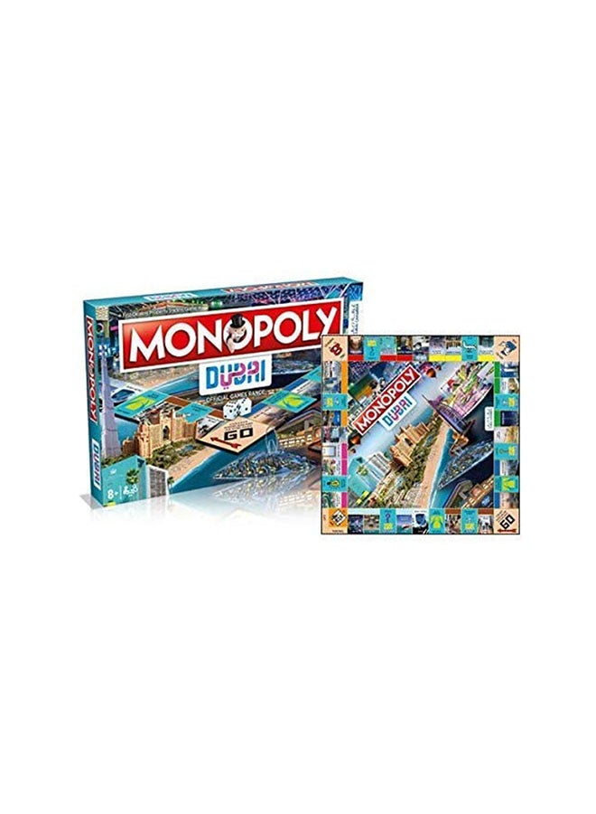 Winning Moves Monopoly Dubai Official Editing Board Game 2 Players- Blue/Beige/Red 2 Players